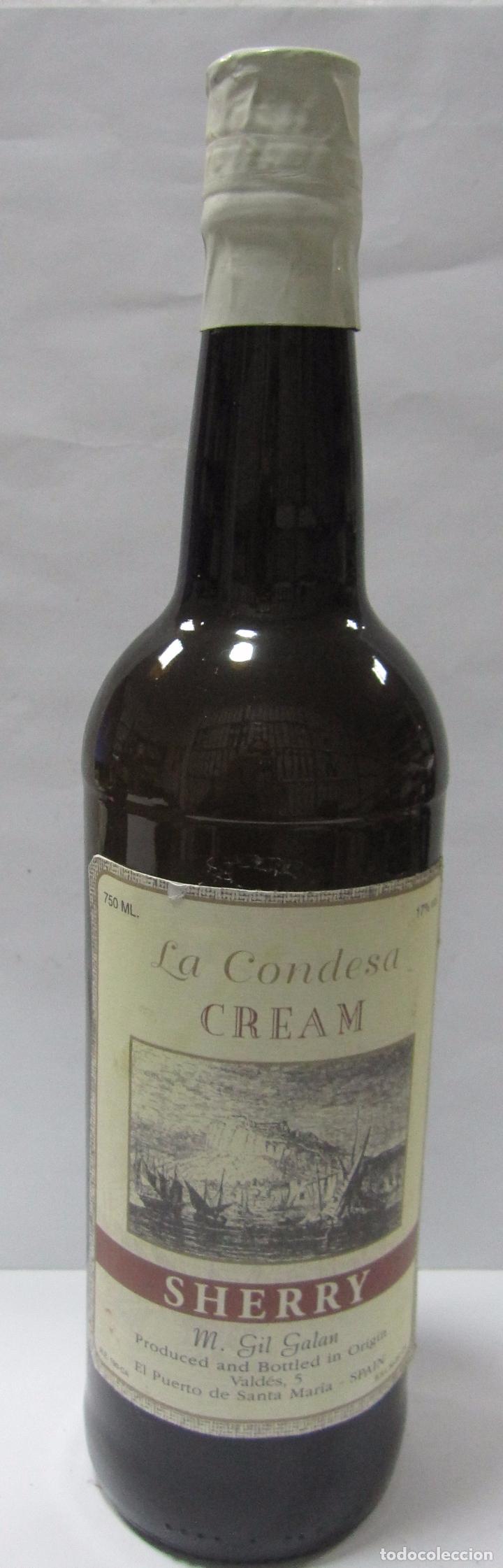 Coleccionismo de vinos y licores: BOTELLA DE MUESTRA DE CREAM SHERRY. LA CONDESA. M. GIL GALAN. PUERTO DE SANTA MARIA.VAC&Iacute;A