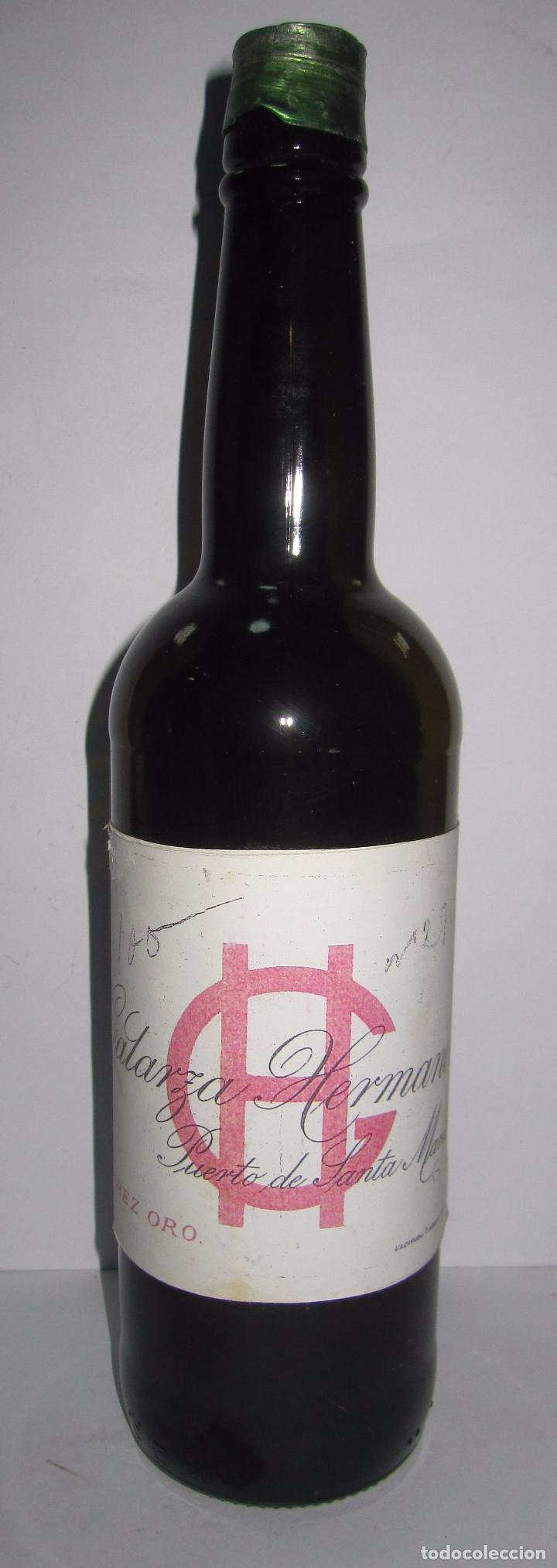 Coleccionismo de vinos y licores: BOTELLA DE MUESTRA DE VINO JEREZ ORO. GALARZA HERMANOS. PUERTO DE SANTA MARIA.VAC&Iacute;A
