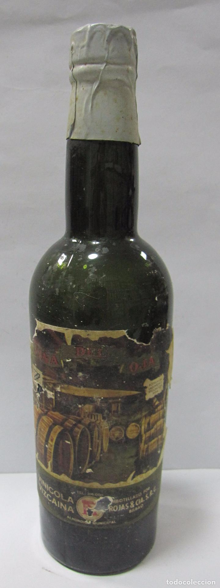Coleccionismo de vinos y licores: BOTELLA DE MUESTRA DE VI&Ntilde;A DEL OJA. VIN&Iacute;COLA VIZCAINA. ROJAS & CIA, S.R.C. BILBAO. VAC&Iacute;A