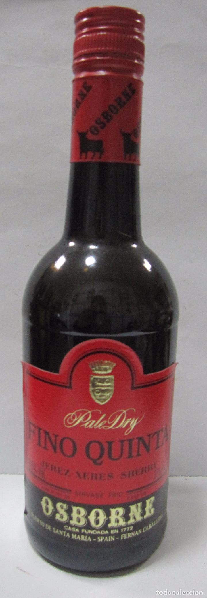 Coleccionismo de vinos y licores: BOTELLA DE MUESTRA DE VINO PALE DRY. FINO QUINTA. OSBORNE. PUERTO DE SANTA MARIA. VAC&Iacute;A