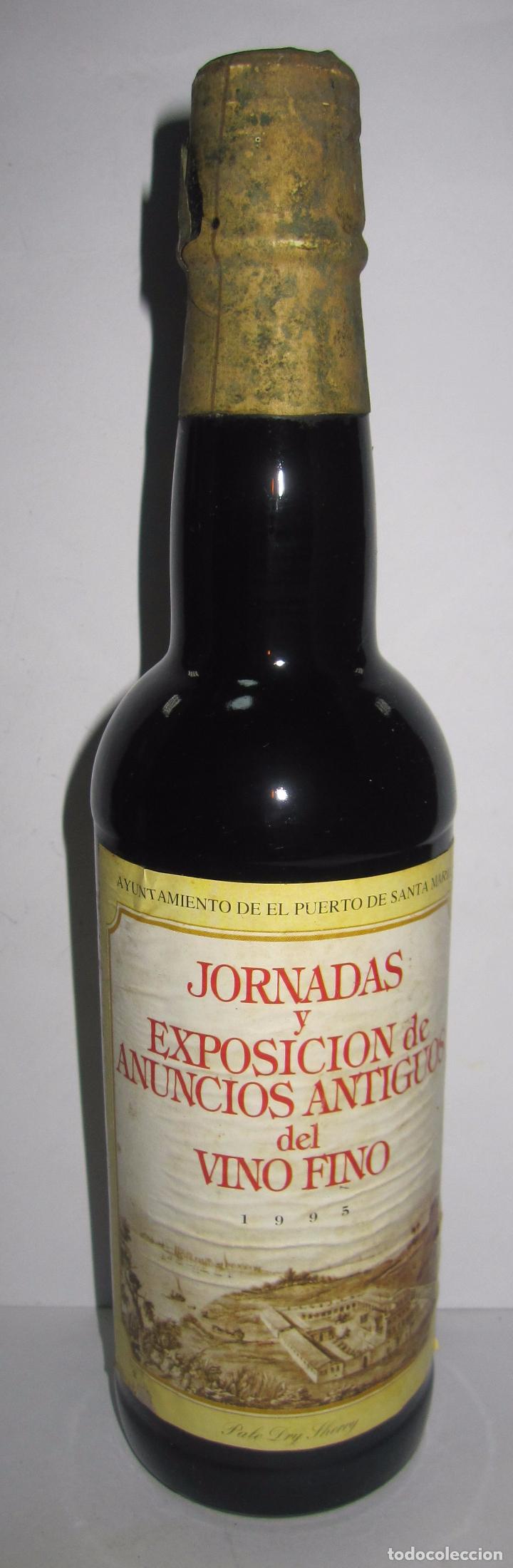 Coleccionismo de vinos y licores: BOTELLA DE MUESTRA DE PALE DRY SHERRY. JORNADAS ANUNCIOS ANTIGUOS VINO FINO. 1995.VAC&Iacute;A