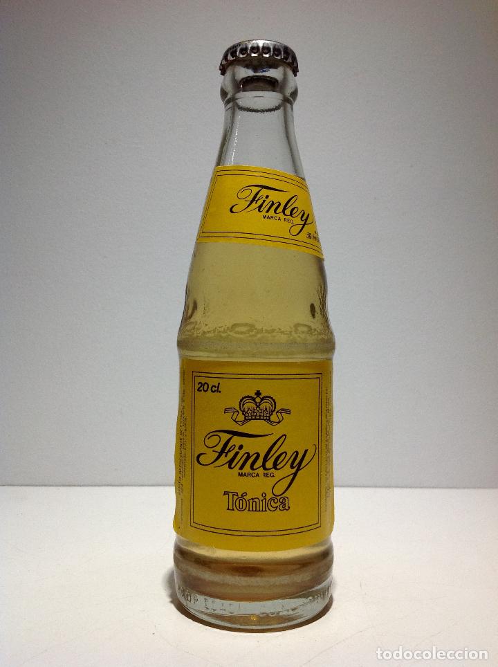 Coleccionismo de vinos y licores: Antigua botella de cristal de tonica Marca Finley a&ntilde;os 80-90 sin abrir. antiguo, con chapa