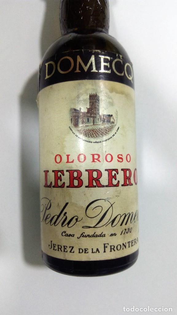 Collectionnisme de vins et liqueurs: PEQUE&Ntilde;A BOTELLA OLOROSO LEBRERO - PEDRO DOMECQ, MEDIDA ALTO 12 DIAMETRO 3,5 CM
