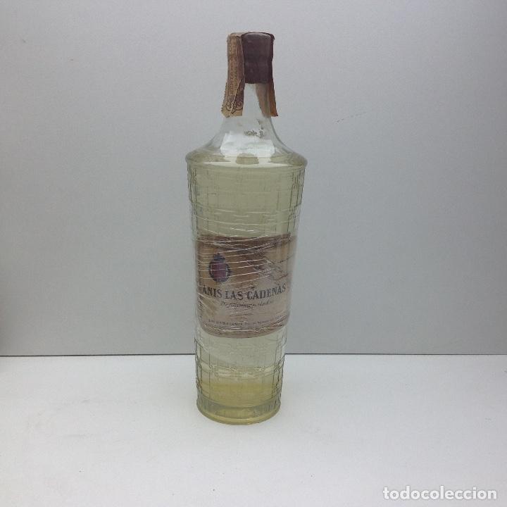 Coleccionismo de vinos y licores: BOTELLA ANTIGUA ANIS LAS CADENAS PTO 80 cts CORCHO Y PLOMO HIJOS DE PABLO ESPARZA