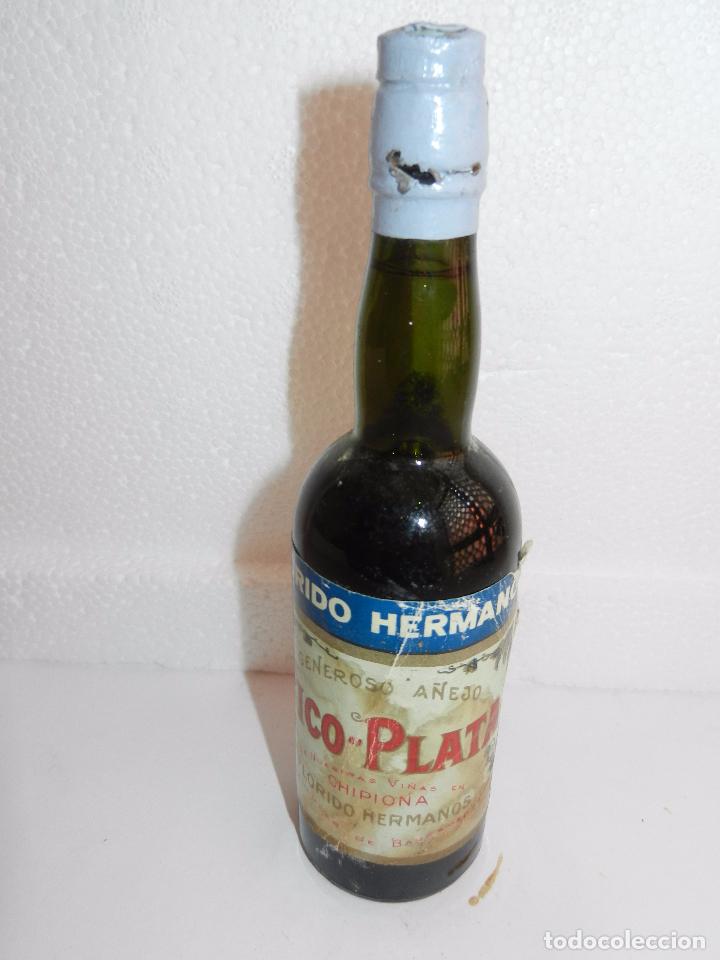 Collection of wines and liquors: BOTELLIN GENEROSO A&Ntilde;EJO PICO-PLATA BODEGAS FLORIDO HERMANOS SANLUCAR DE BARRAMEDA ESPA&Ntilde;A.
