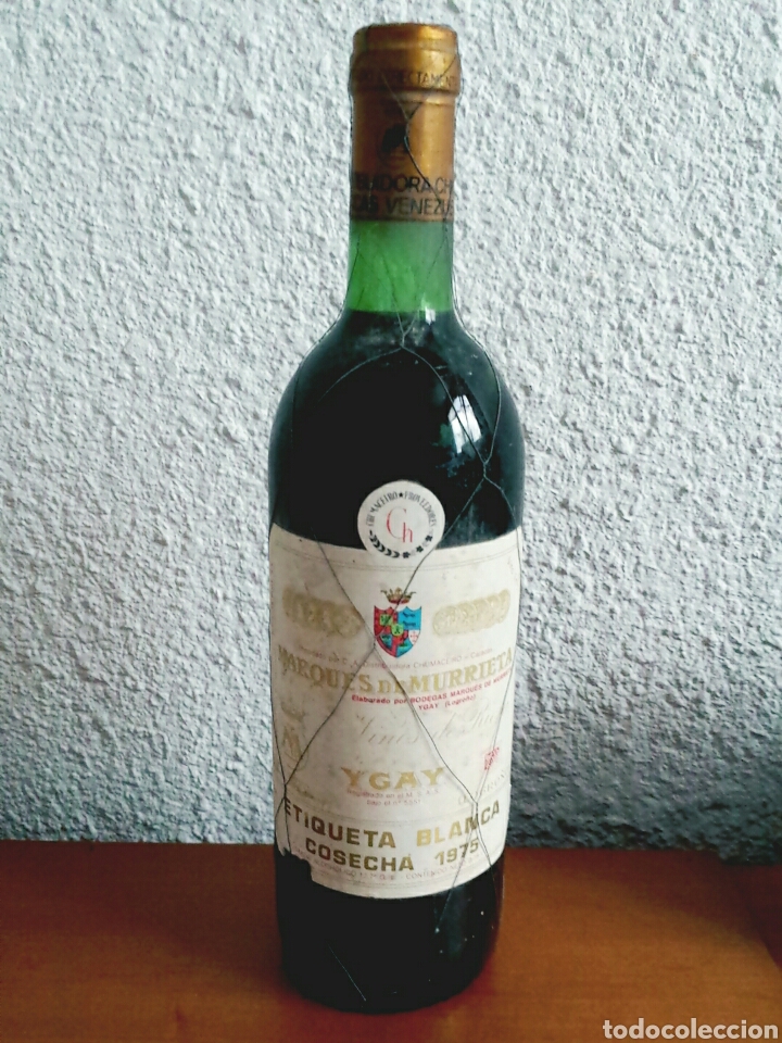 Coleccionismo de vinos y licores: Botella Marqu&eacute;s de Murrieta Ygay Etiqueta blanca cosecha 1975 - Logro&ntilde;o Rioja vino