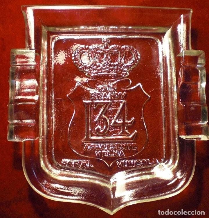 Coleccionismo de vinos y licores: Antiguo cenicero cristal Brandy L34 real Vinicola zxy