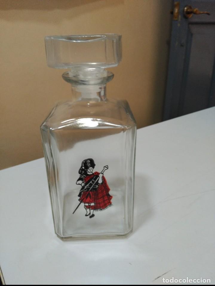 Coleccionismo de vinos y licores: botella tarro para whisky logotipo de 100 pipers cristal