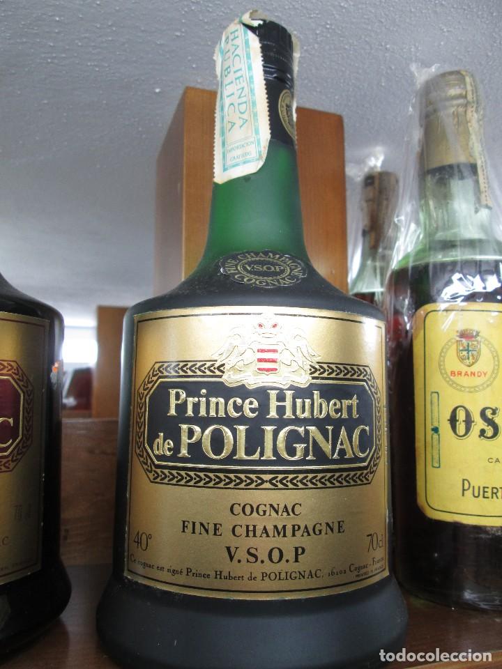Coleccionismo de vinos y licores: ANTIGUA BOTELLA BRANDY CO&Ntilde;AC, PRINCIPE HUMBERT DE POLIGNAC, IMPUESTOS GRATUITOS DECADA 60-70