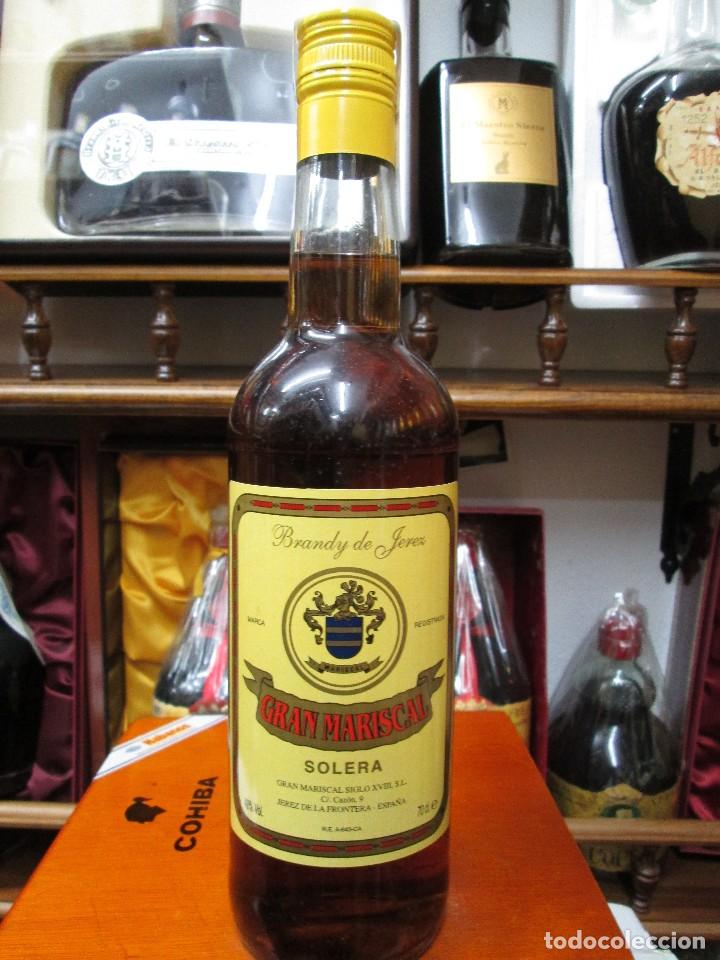 Coleccionismo de vinos y licores: ANTIGUA BOTELLA BRANDY CO&Ntilde;AC, GRAN MARISCAL SOLERA, SIGLO XVIII S.L. JEREZ DE LA FRONTERA ESPA&Ntilde;A