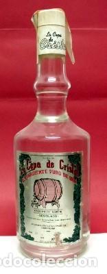 Coleccionismo de vinos y licores: BOTELLA DE AGUARDIENTE PURO DE UVA LA CEPA DE CRISTAL. CAMARZANA. PRECINTADA. LLENA. VIN-228