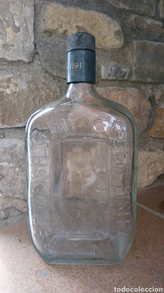Coleccionismo de vinos y licores: Botella GIN GREE FISH - Foto 1