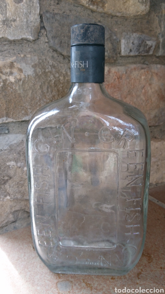 Coleccionismo de vinos y licores: Botella GIN GREE FISH - Foto 2