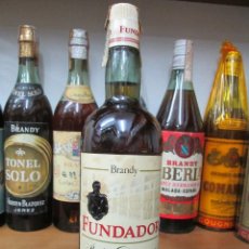 Coleccionismo de vinos y licores: ANTIGUA BOTELLA BRANDY COÑAC, FUNDADOR DE IMPUESTO DE 8 PTS. DECADA 80-90