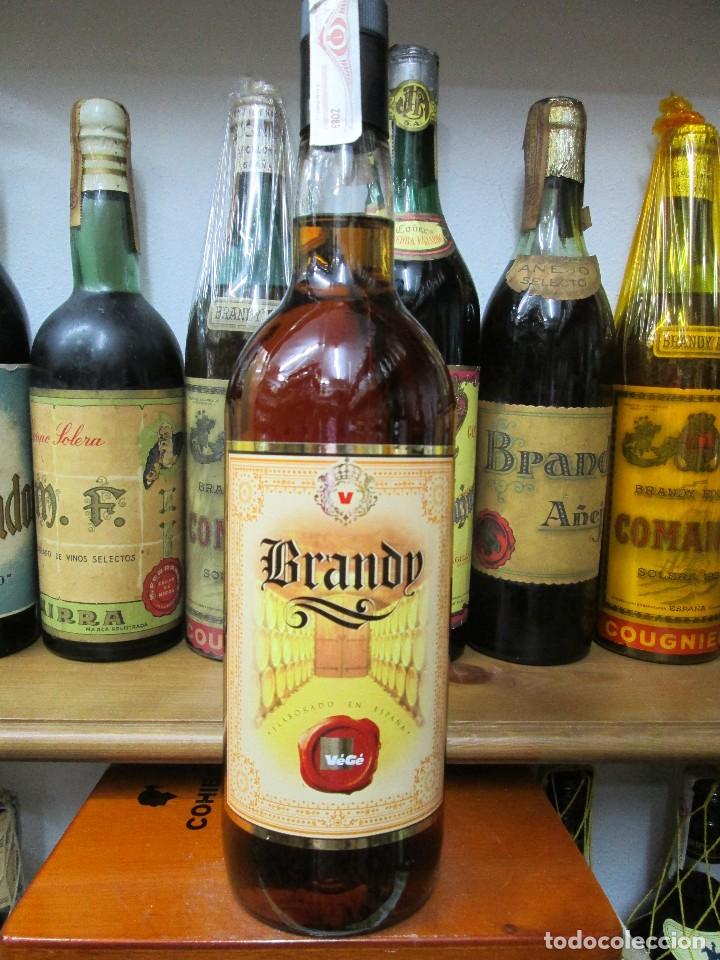 Coleccionismo de vinos y licores: ANTIGUA BOTELLA BRANDY CO&Ntilde;AC, VEGE BODEGAS Y BEBIDAS VIDAL, ALMAZORA