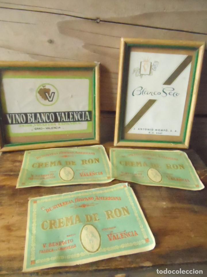 Coleccionismo de vinos y licores: etiqueta vino valencia crema de ron valencia lote cuadro y etiqueta de la foto decoracion bodega