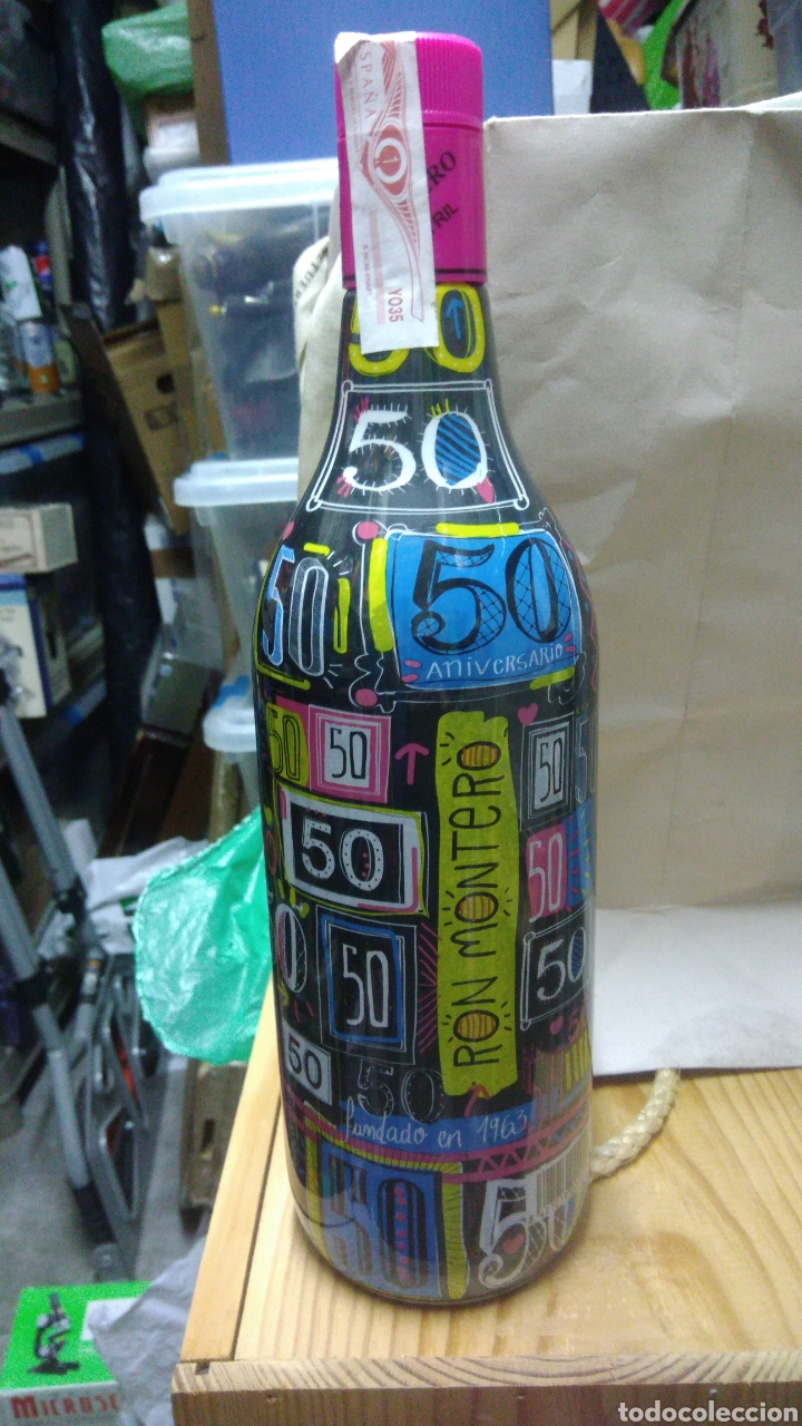 Coleccionismo de vinos y licores: Botella ron palido. 50 aniversario. Ron de Motril. Nueva. Rara