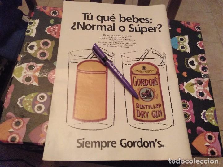 Coleccionismo de vinos y licores: ANTIGUO ANUNCIO PUBLICIDAD A&Ntilde;OS 80 PARA ENMARCAR GINEBRA GORDON'S DRY GIN