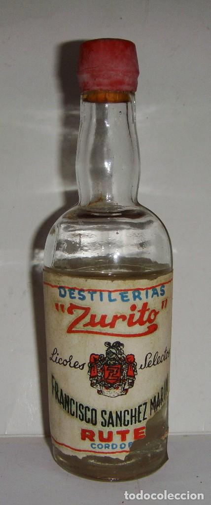 Coleccionismo de vinos y licores: Botell&iacute;n Antiguo de Licor Zurito &middot; Destiler&iacute;as Francisco S&aacute;nchez Mar&iacute;n &middot; Rute, C&oacute;rdoba &middot; ca. 1950