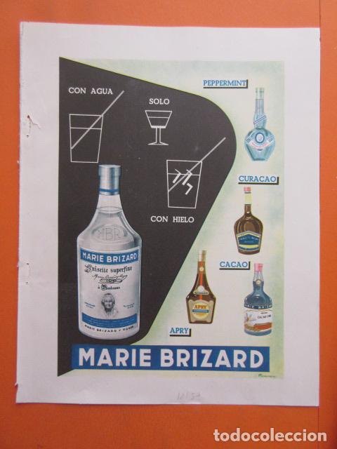 Coleccionismo de vinos y licores: PUBLICIDAD 1957 - colecci&oacute;n BEBIDAS - MARIE BRIZARD - TRASERA PEGASO SOBERANO GONZALEZ BYASS