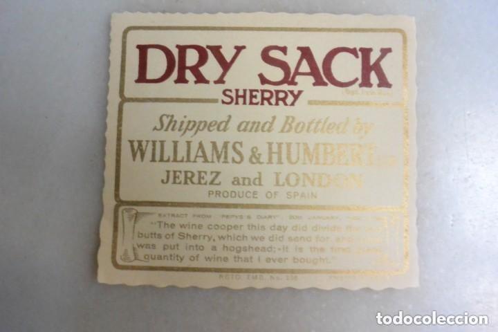 Coleccionismo de vinos y licores: ETIQUETA DE VINO JEREZ .SIN PEGAR DRY SACK SHERRY JEREZ Y LONDON