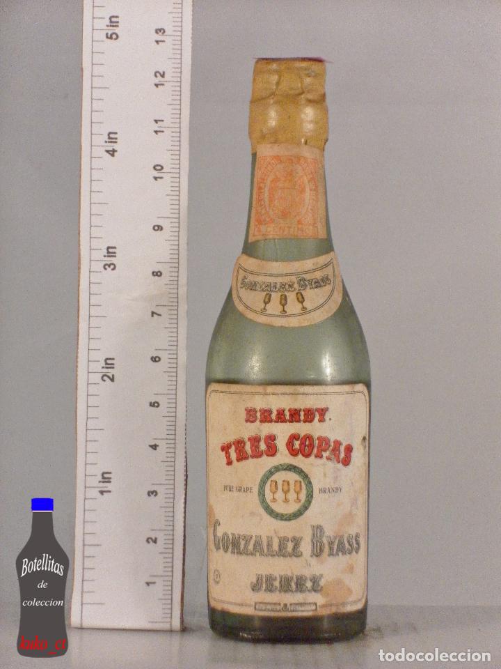 Coleccionismo de vinos y licores: BOTELLITA BOTELLIN BRANDY 3 COPAS GONZALEZ BYASS JEREZ