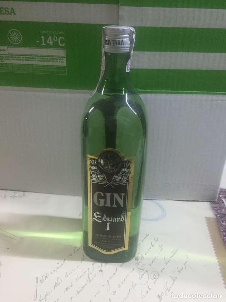 Coleccionismo de vinos y licores: Botella antigua Ginebra Eduard I