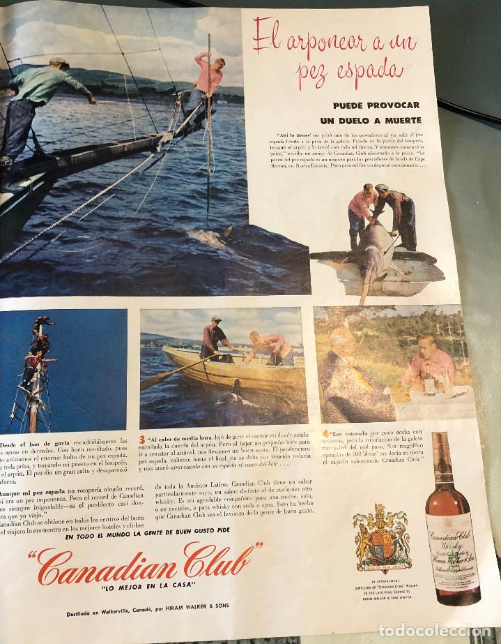 Coleccionismo de vinos y licores: Publicidad en prensa de whisky Canadian Club. Original a&ntilde;o 1954. Gran tama&ntilde;o: 26 x 36 cm.