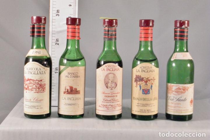 Collection of wines and liquors: BOTELLITA BOTELLIN 5 MINIBOTELLINES OUZOUNIS VINOS LA PAGLIAIA