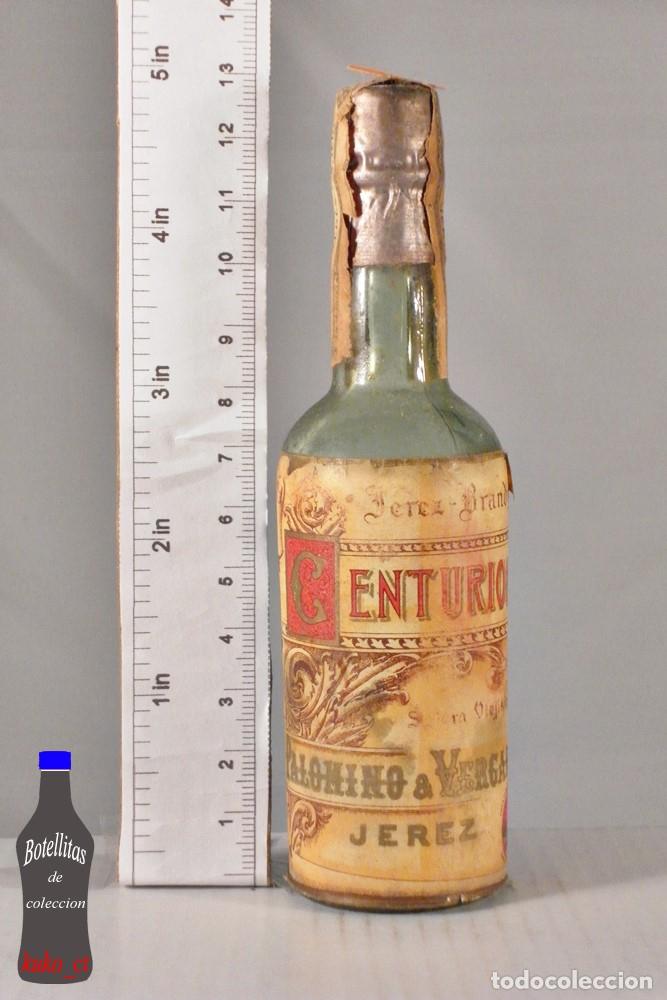 Coleccionismo de vinos y licores: BOTELLITA BOTELLIN JEREZ BRANDY CENTURION SOLERA VIEJA PALOMINO & VERGARA JEREZ