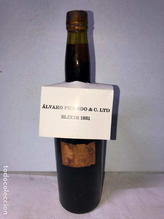 Coleccionismo de vinos y licores: BOTELLA BODEGA ALVARO PICARDO. ELIXIR 1931 - Foto 1