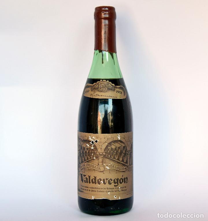 Coleccionismo de vinos y licores: Valdevegon 1978. De Probada Hidalguia Tinto Burgos. Botella Vino Colecc&oacute;n.
