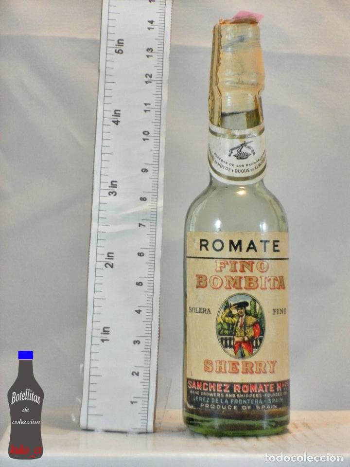 Collection of wines and liquors: BOTELLITA BOTELLIN FINO BOMBITA SANCHEZ ROMATE HNOS JEREZ DE LA FRONTERA