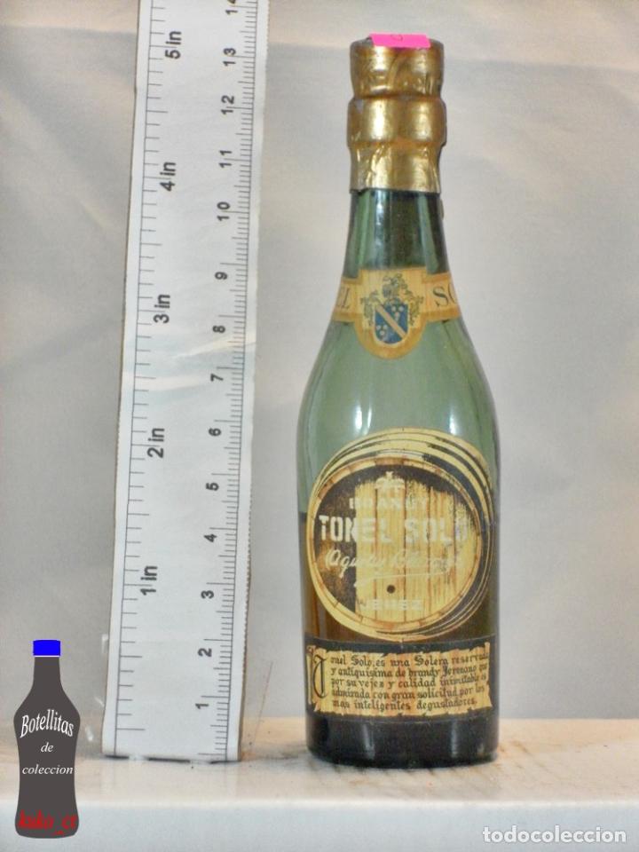 Coleccionismo de vinos y licores: BOTELLITA BOTELLIN BRANDY TONEL SOLO AGUSTIN BLAZQUEZ JEREZ DE LA FRONTERA