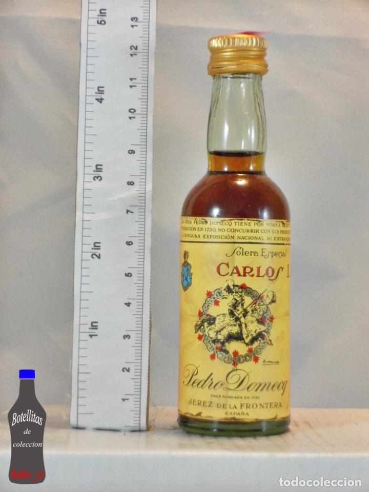 Coleccionismo de vinos y licores: BOTELLITA BOTELLIN BRANDY CARLOS I SOLERA ESPECIAL PEDRO DOMECQ JEREZ DE LA FRONTERA