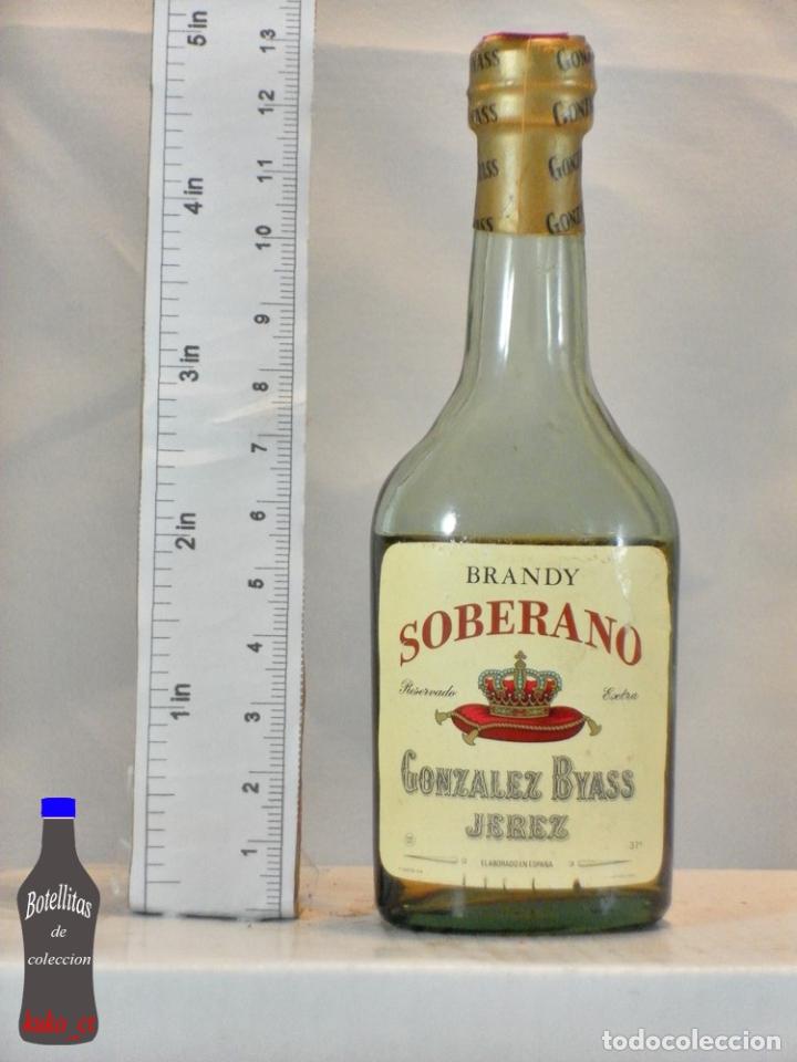 Coleccionismo de vinos y licores: BOTELLITA BOTELLIN BRANDY SOBERANO RESERVADO EXTRA GONZALEZ BYASS JEREZ