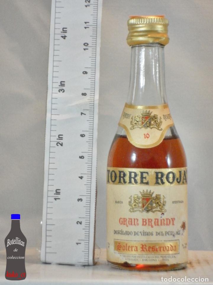 Coleccionismo de vinos y licores: BOTELLITA BOTELLIN BRANDY TORRE ROJA SOLERA RESERVADA 10 DESTILERIAS DEL PENEDES S.A.