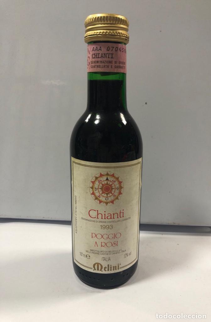 Collectionnisme de vins et liqueurs: BOTELLIN CHIANTI 1993. POGGIO A ROSI. MELINI. VINO ITALIANO. 18.7 CL. 12% VOL.