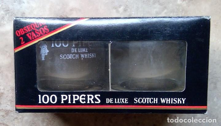 Coleccionismo de vinos y licores: 100 Pipers Caja Dos Vasos - Foto 1