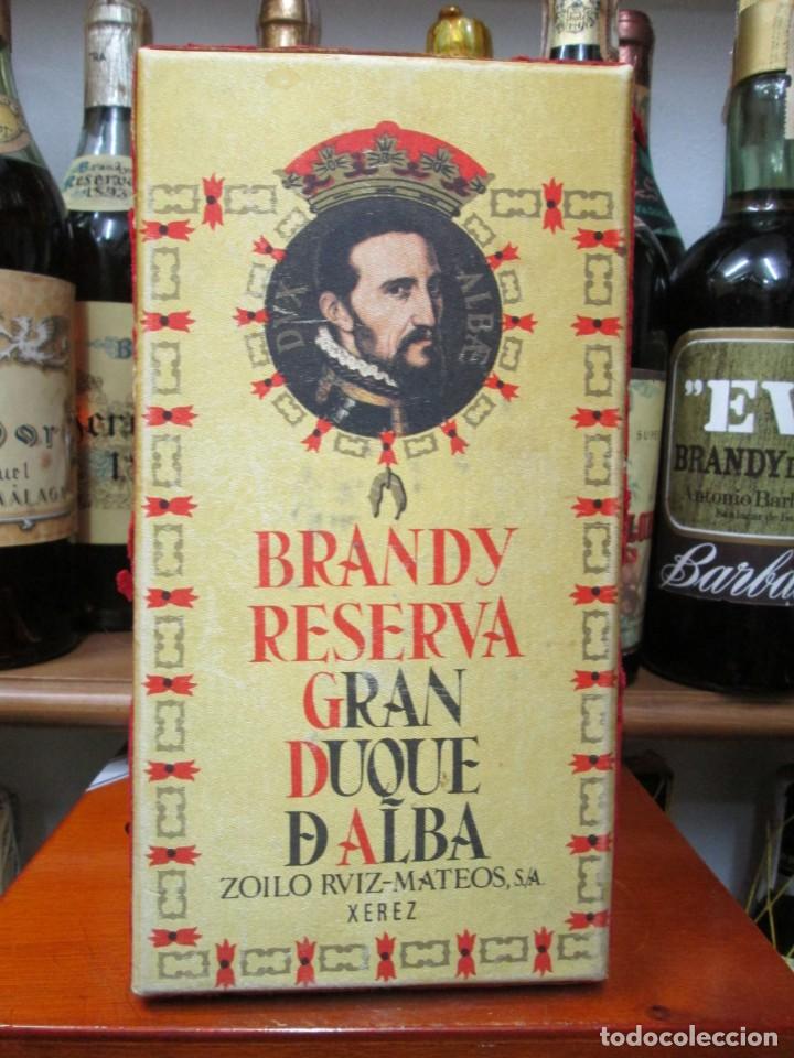 Coleccionismo de vinos y licores: ANTIGUA CAJA VACIA BRANDY CO&Ntilde;AC, GRAN DUQUE DE ALBA, RESERVA DE ZOILO RUIZ MATEOS