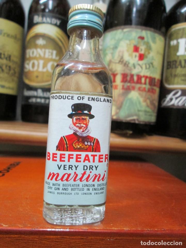 Coleccionismo de vinos y licores: ANTIGUO BOTELLIN BRANDY CO&Ntilde;AC, BEEFEATER- MARTINI 12 CM