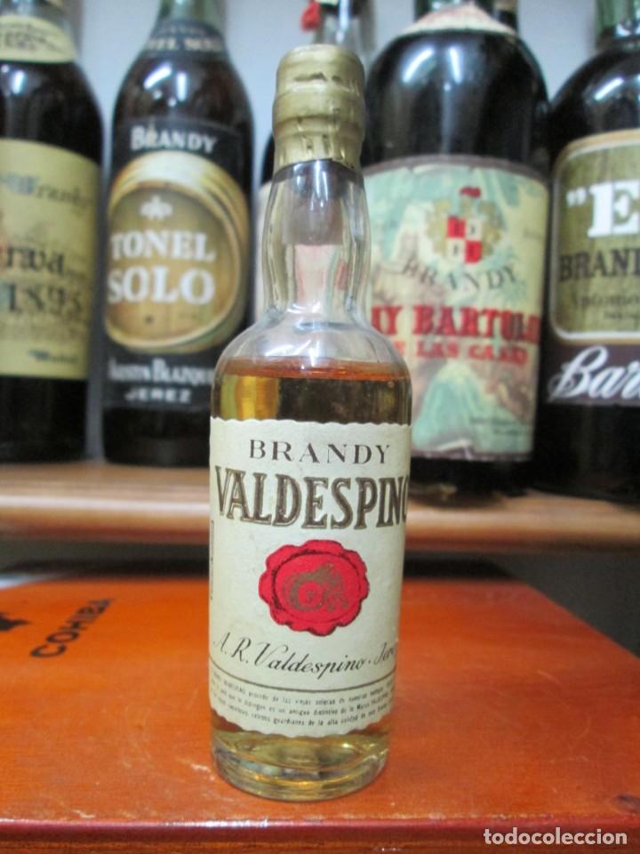 Coleccionismo de vinos y licores: ANTIGUO BOTELLIN BRANDY CO&Ntilde;AC,BRANDY VALDESPINO 13 CM ALTURA