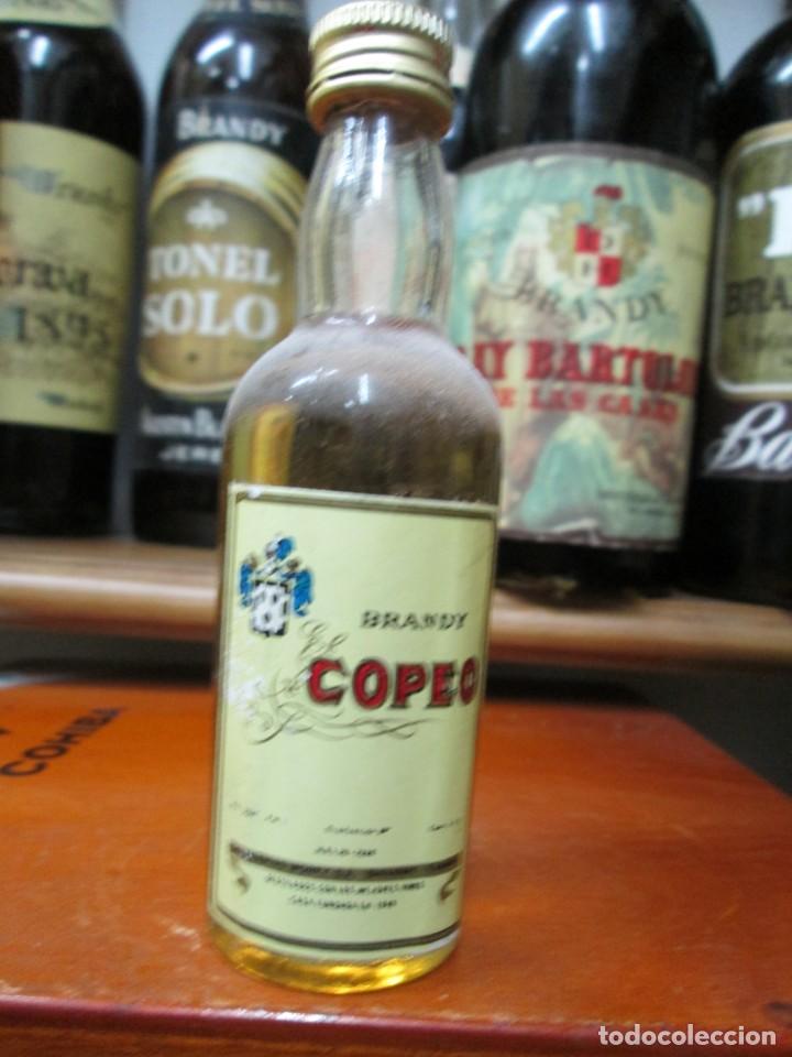 Coleccionismo de vinos y licores: ANTIGUO BOTELLIN BRANDY CO&Ntilde;AC, BRANDY COPEO 12 CM ALTURA