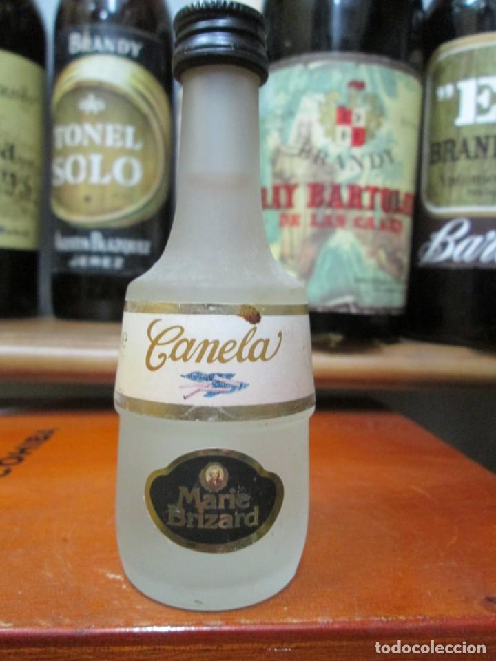 Coleccionismo de vinos y licores: ANTIGUO BOTELLIN BRANDY CO&Ntilde;AC, CANELA DE MARIE BRIZARD 11 CM ALTURA