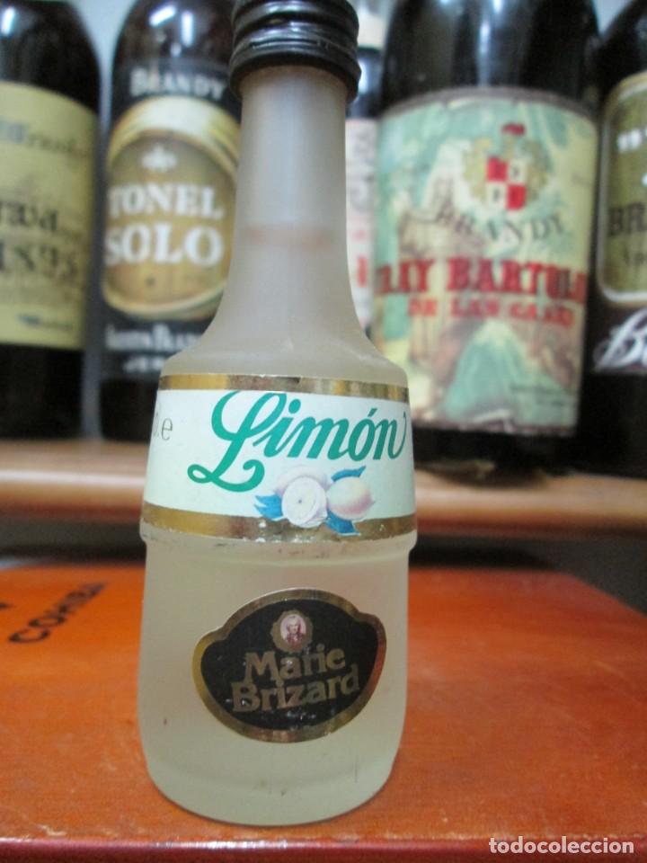 Coleccionismo de vinos y licores: ANTIGUO BOTELLIN BRANDY CO&Ntilde;AC, LIMON MARIE BRIZARD 11 CM ALTURA