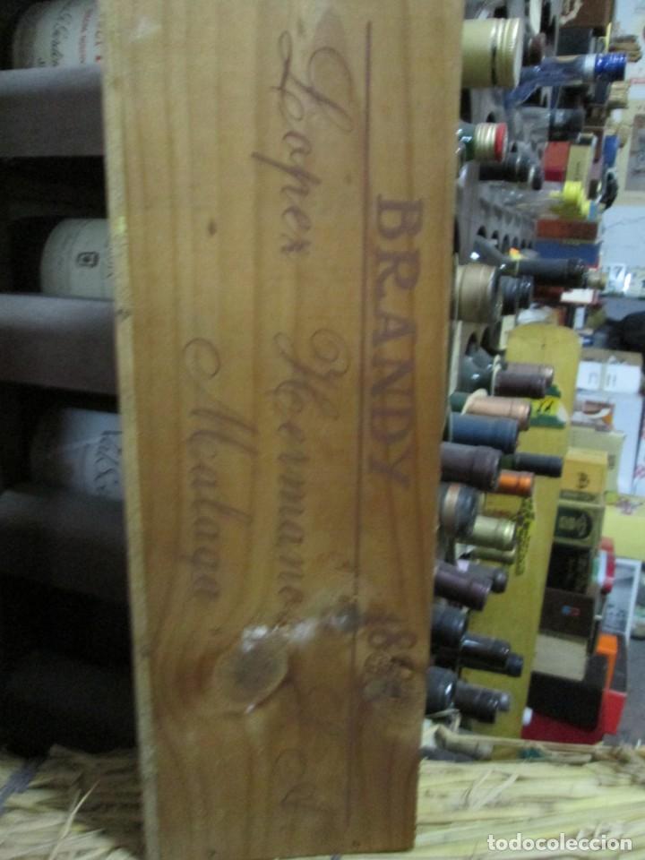 Coleccionismo de vinos y licores: ANTIGUA CAJA VACIA BRANDY CO&Ntilde;AC, LOPEZ HERMANOS 1885 MALAGA