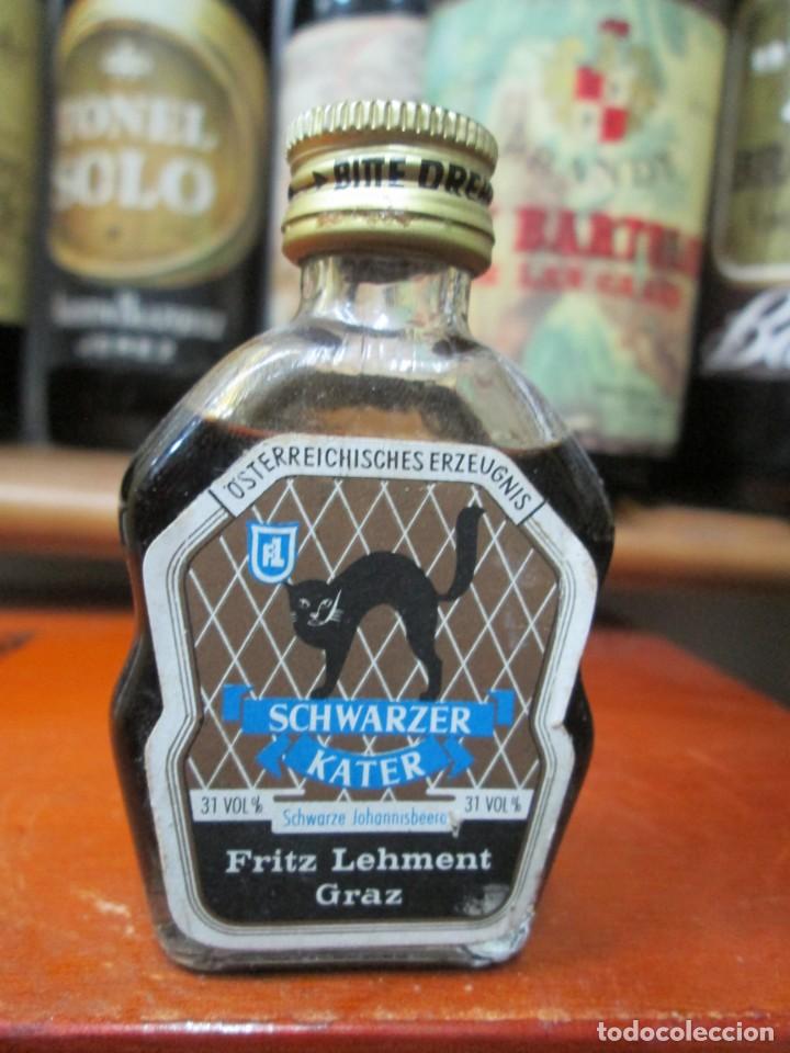 Coleccionismo de vinos y licores: ANTIGUO BOTELLIN BRANDY CO&Ntilde;AC,SCHWARZER KATER 10 CM