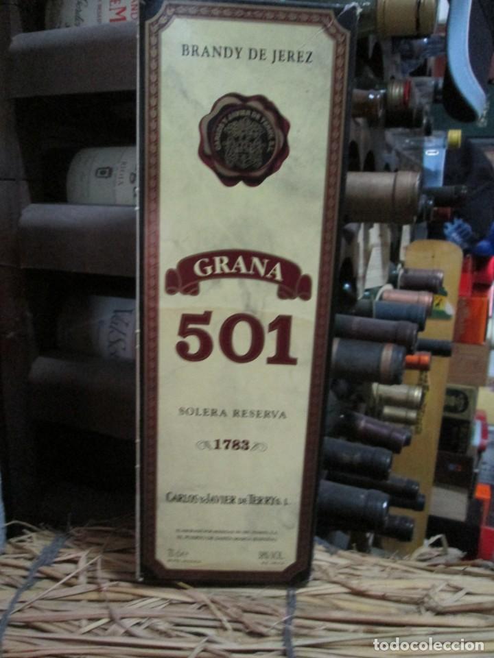 Coleccionismo de vinos y licores: ANTIGUA CAJA VACIA BRANDY CO&Ntilde;AC, GRANA 501