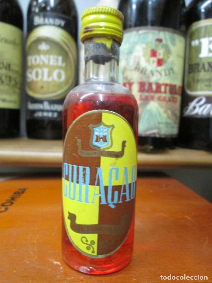Coleccionismo de vinos y licores: ANTIGUO BOTELLIN BRANDY CO&Ntilde;AC,CURACAO DESTILERIAS SERPIS, ALCOY