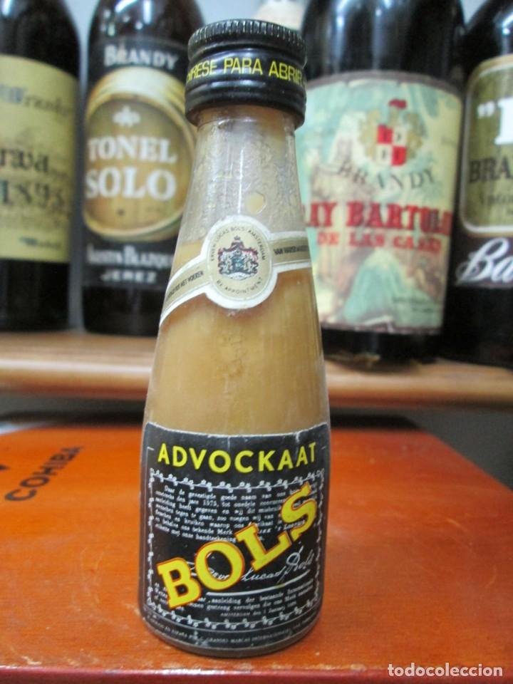 Coleccionismo de vinos y licores: ANTIGUO BOTELLIN BRANDY CO&Ntilde;AC, ADVOCAAT DE BOLS